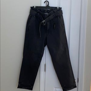 Express black paper bag jeans BNWT